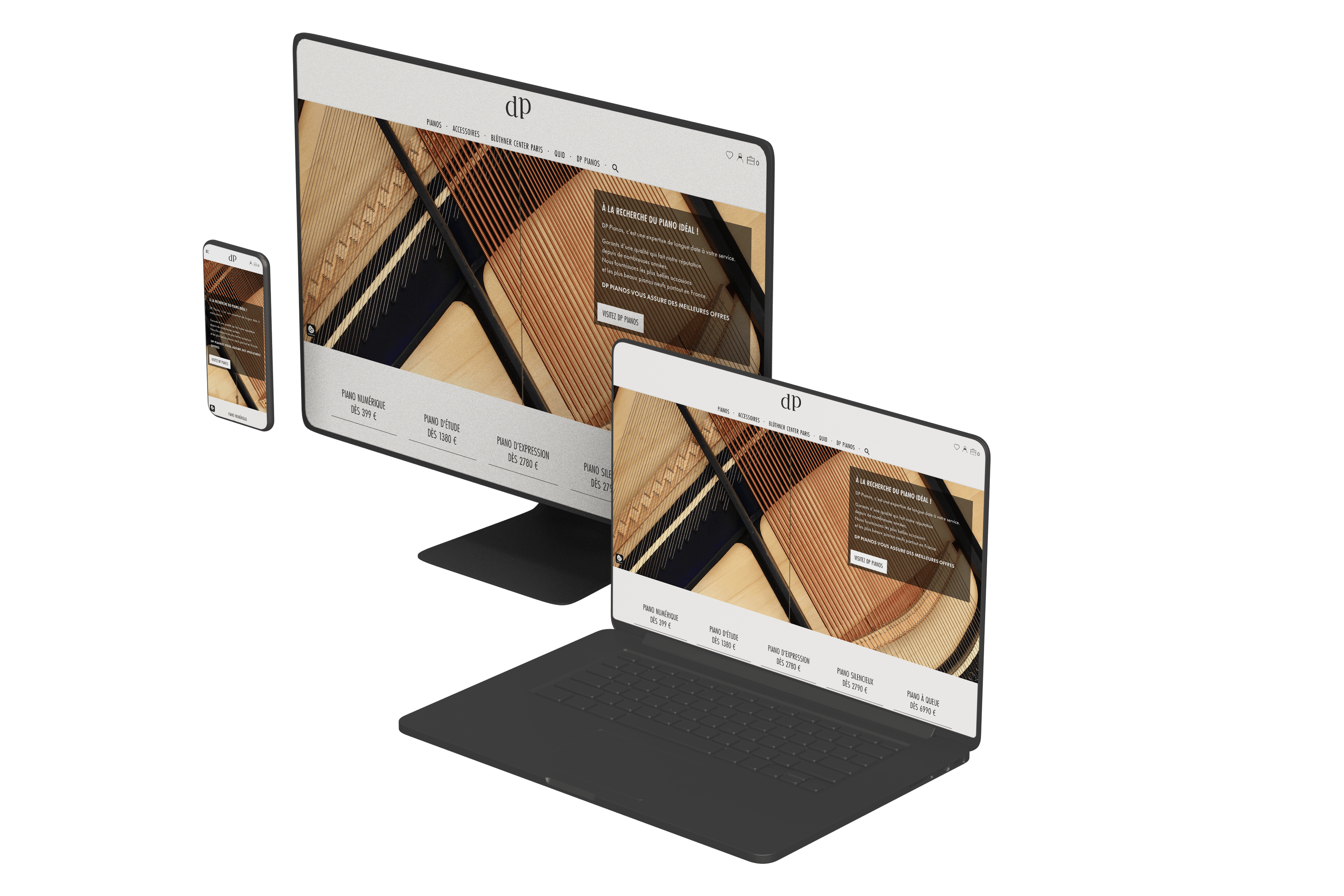 Mockup du site DPPIANOS